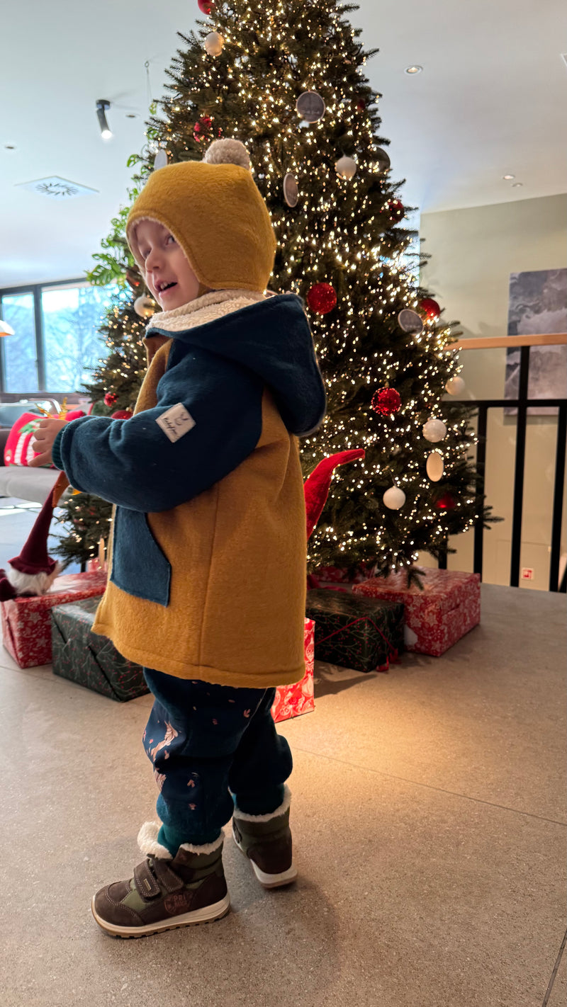 Walkjacke für Kinder aus reiner Schurwolle und Bio Baumwolle (Kopie)