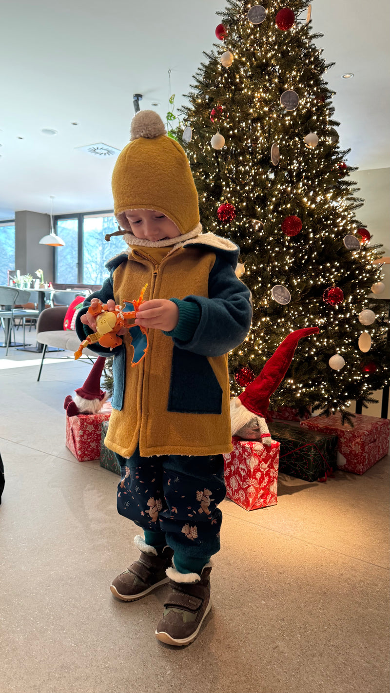 Walkjacke für Kinder aus reiner Schurwolle und Bio Baumwolle (Kopie)