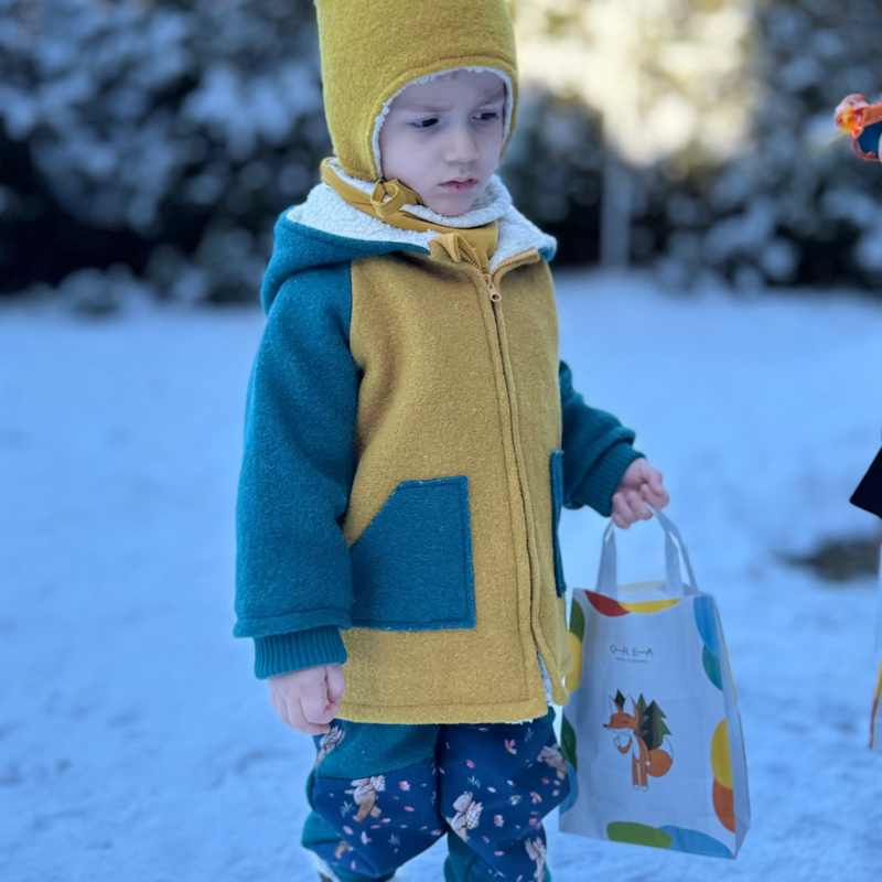 Walkjacke für Kinder aus reiner Schurwolle und Bio Baumwolle (Kopie)