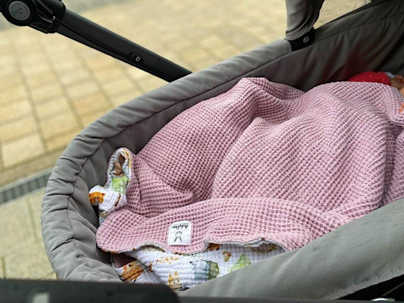 Doppelseitige Decke aus 100% Baumwolle Babydecke, Kinderdecke - BabyDom