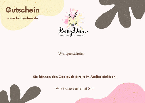 Geschenk für Kinder von Oma und Opa, BabyDom Gutschein - BabyDom