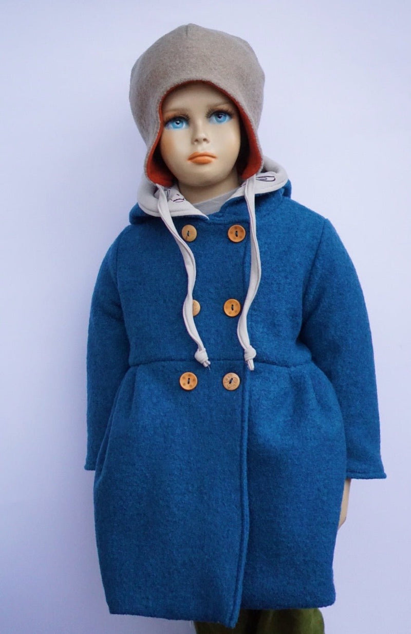 Mantel für Mädchen aus Wollwalk voll gefüttert mit Jersey - BabyDom