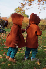 Walkjacke für Mädchen, Jacke aus 100% Schurwolle, Walkloden Jacke für Mädchen mit Holzknopfer - BabyDom