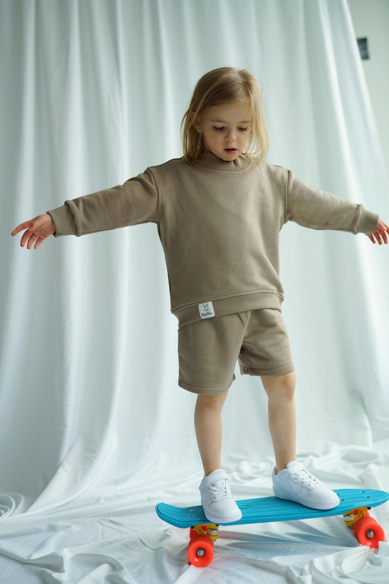 Zweiteile Set für Kinder, Set aus Pullover und Shorts für Kinder - BabyDom